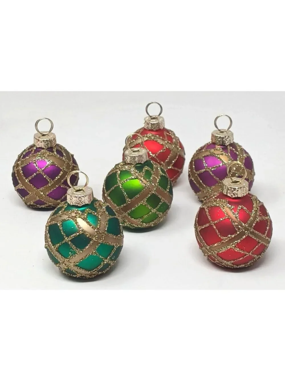 6 Glittery Christmas Ornament Placecard Holders 2